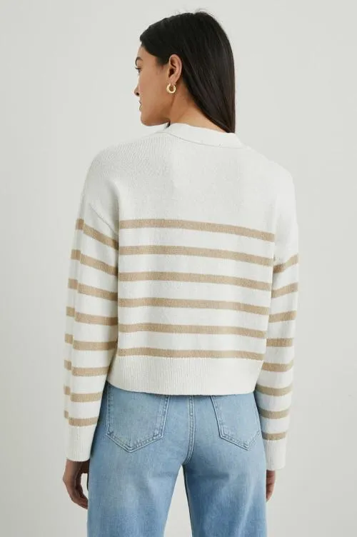 Women Rails Sweaters Geneva Cardigan Sand Stripe Women Rails Sweaters Geneva Cardigan Sand Stripe