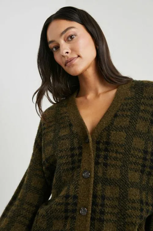 Women Rails Sweaters Reese Cardigan Olive Plaid Women Rails Sweaters Reese Cardigan Olive Plaid