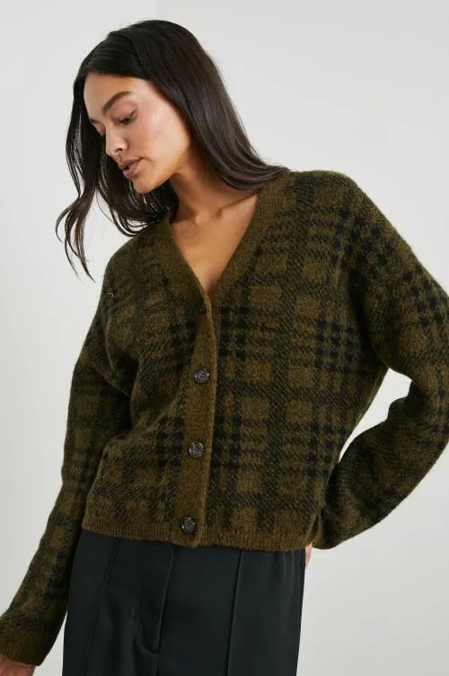Women Rails Sweaters Reese Cardigan Olive Plaid Women Rails Sweaters Reese Cardigan Olive Plaid