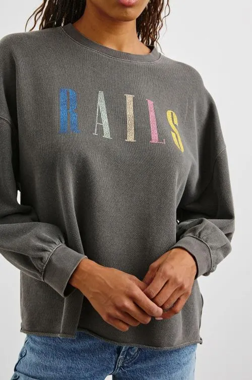 Women Rails Sweaters Signature Sweatshirt Vintage Black Women Rails Sweaters Signature Sweatshirt Vintage Black