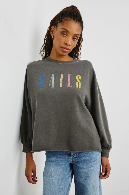 Women Rails Sweaters Signature Sweatshirt Vintage Black Women Rails Sweaters Signature Sweatshirt Vintage Black