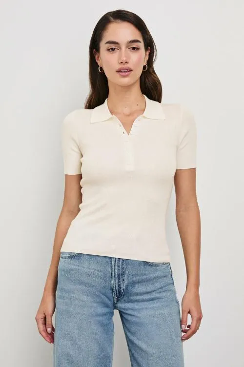Women Rails Tops Court Polo Shirt White Women Rails Tops Court Polo Shirt White