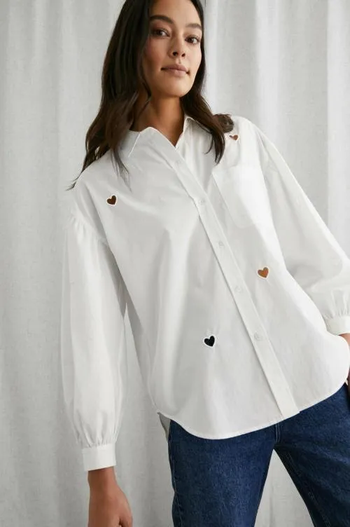Women Rails Tops Janae Shirt White Eyelet Hearts