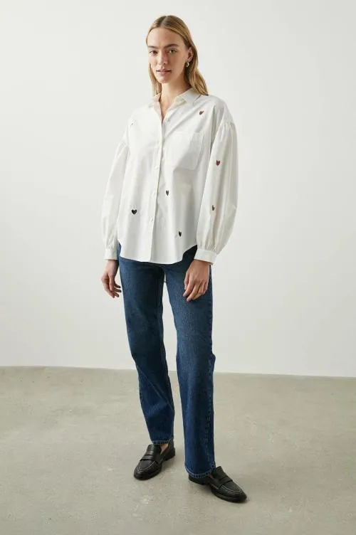Women Rails Tops Janae Shirt White Eyelet Hearts Women Rails Tops Janae Shirt White Eyelet Hearts
