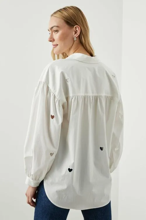 Women Rails Tops Janae Shirt White Eyelet Hearts Women Rails Tops Janae Shirt White Eyelet Hearts