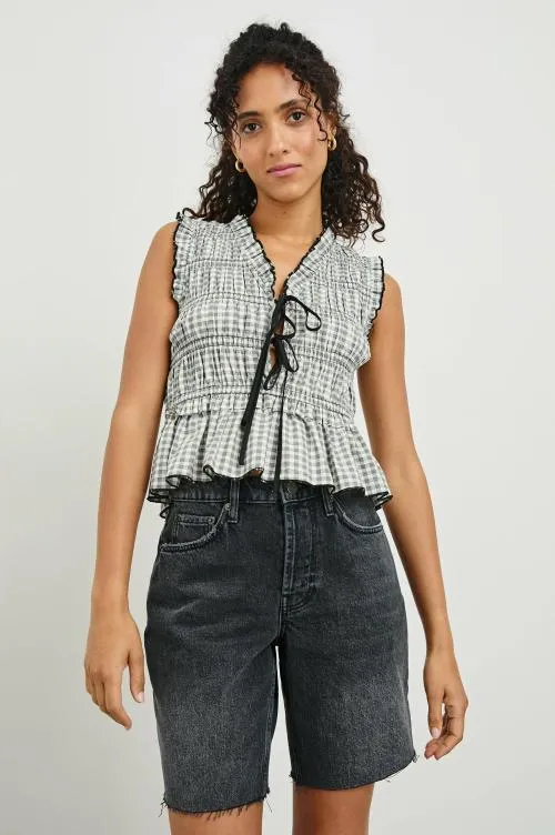 Women Rails Tops Martine Top Ivory Jet Gingham