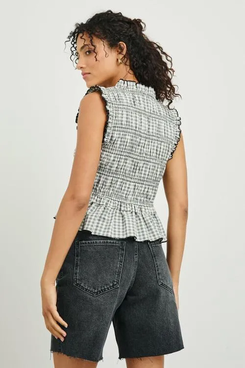 Women Rails Tops Martine Top Ivory Jet Gingham Women Rails Tops Martine Top Ivory Jet Gingham