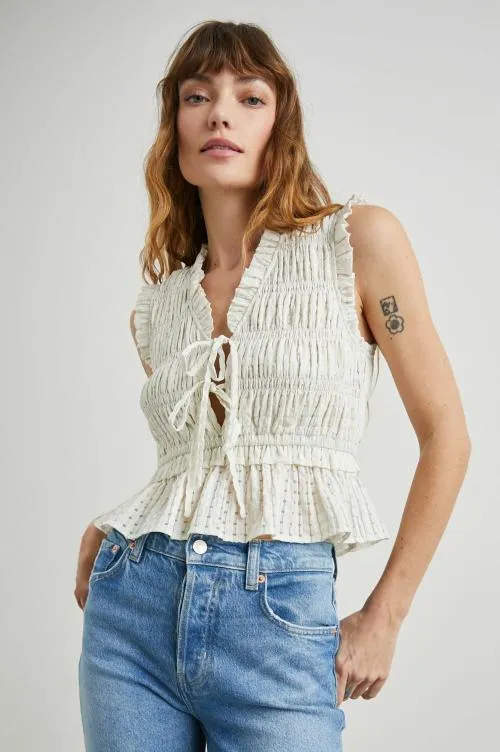 Women Rails Tops Martine Top Ivory Seersucker