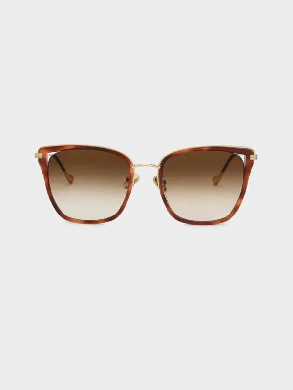 Women Recycled Acetate WireFrame Butterfly Sunglasses 8211 T Shell CHARLES and KEITH Cateye Women Recycled Acetate WireFrame Butterfly Sunglasses 8211 T Shell CHARLES and KEITH Cateye