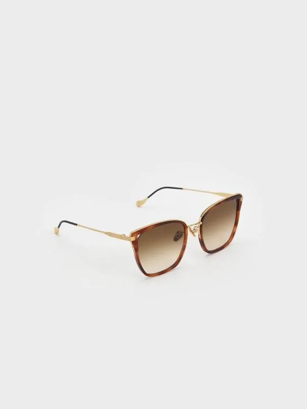 Women Recycled Acetate WireFrame Butterfly Sunglasses 8211 T Shell CHARLES and KEITH Cateye