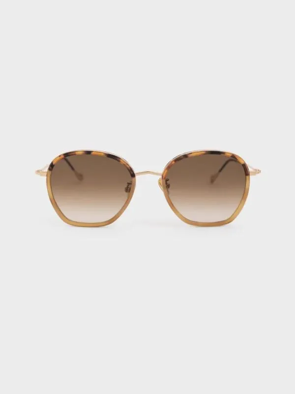 Women Recycled Acetate WireFrame Sunglasses 8211 Brown CHARLES and KEITH Butterfly Women Recycled Acetate WireFrame Sunglasses 8211 Brown CHARLES and KEITH Butterfly