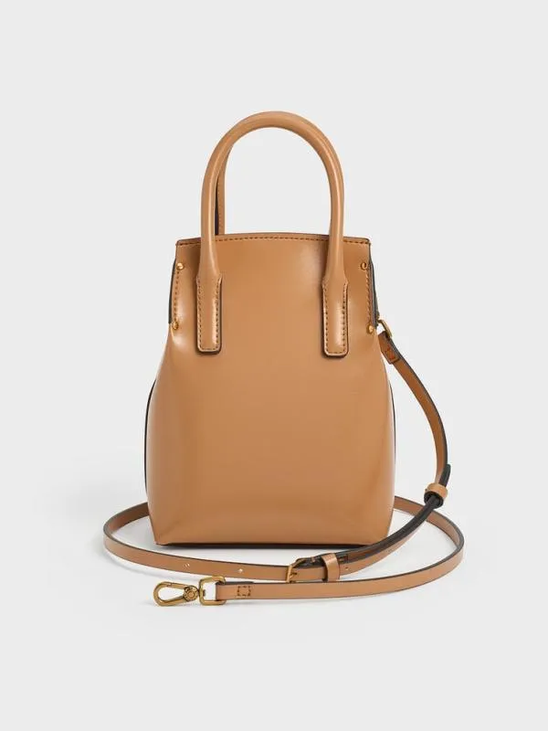 Women Rene Elongated Top Handle Bag 8211 Toffee CHARLES and KEITH Crossbody Bags