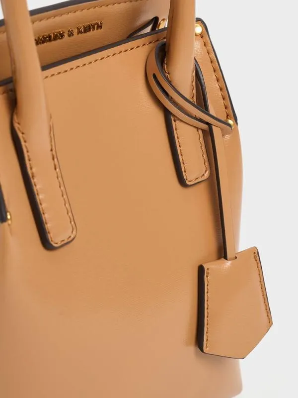 Women Rene Elongated Top Handle Bag 8211 Toffee CHARLES and KEITH Crossbody Bags
