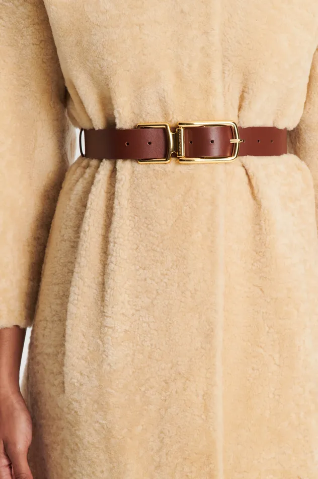 Women SADDLE BUCKLE BELT 35 BRANDY Belts Scanlan Theodore