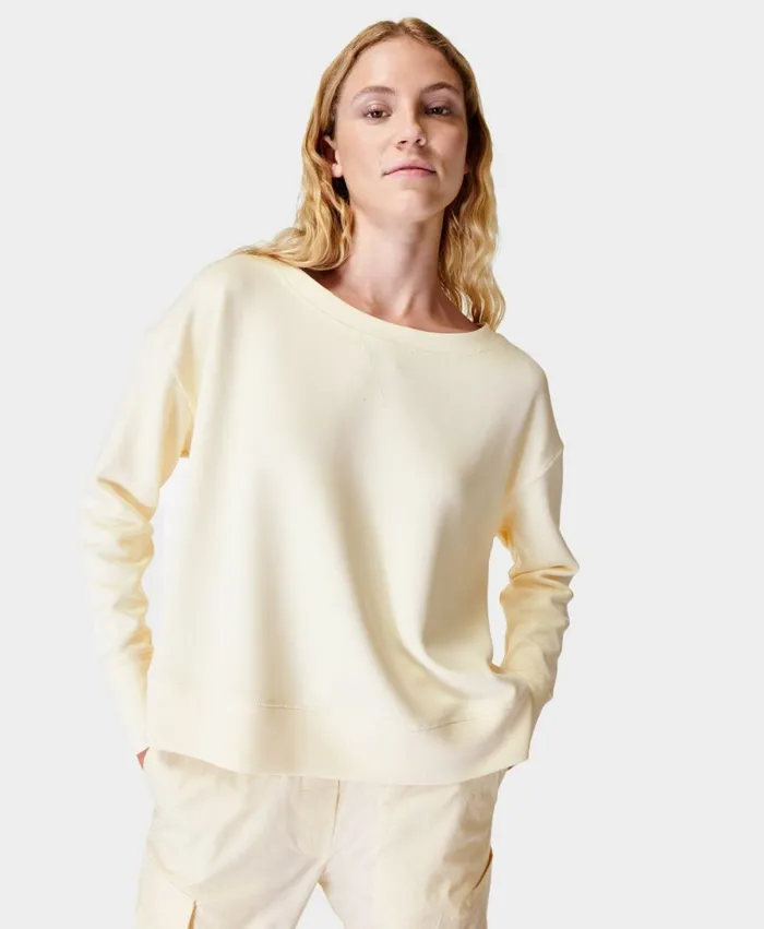 Women Sand Wash Cloudweight Pullover Shell White Sweaty Betty Jumpers Hoodies