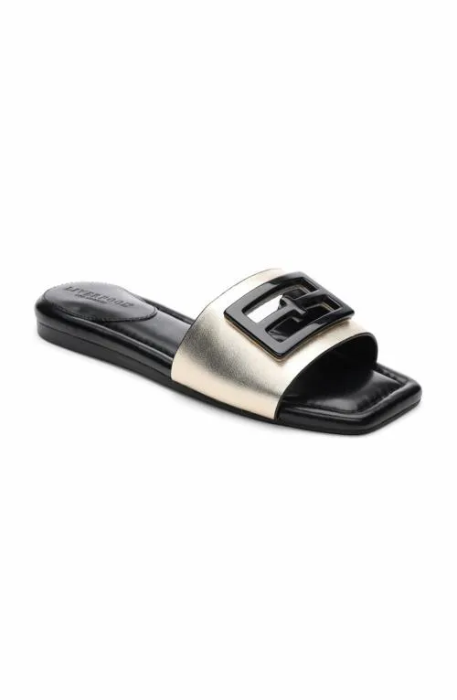 Women Sandals Liverpool Los Angeles Dunbar Logo Medallion Sandals Lt Gold