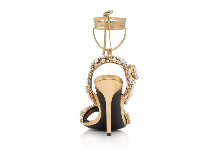 Women Sandals Tom Ford Mirror Leather And Crystal Stones Pointy Jewel Sandal Goldcrystal Women Sandals Tom Ford Mirror Leather And Crystal Stones Pointy Jewel Sandal Goldcrystal