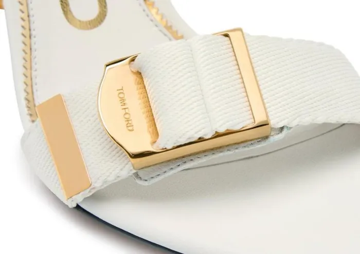 Women Sandals Tom Ford Textured Ribbon Buckle Ankle Wrap Sandal Chalk Women Sandals Tom Ford Textured Ribbon Buckle Ankle Wrap Sandal Chalk