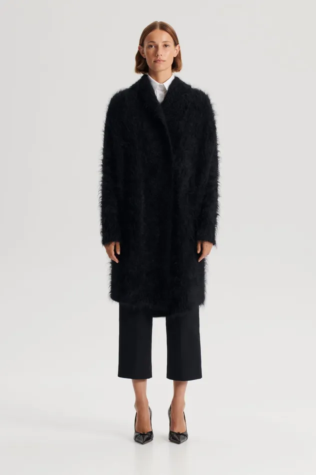 Women Scanlan Theodore BRUSHED MOHAIR CARDIGAN 3 BLACK Jackets