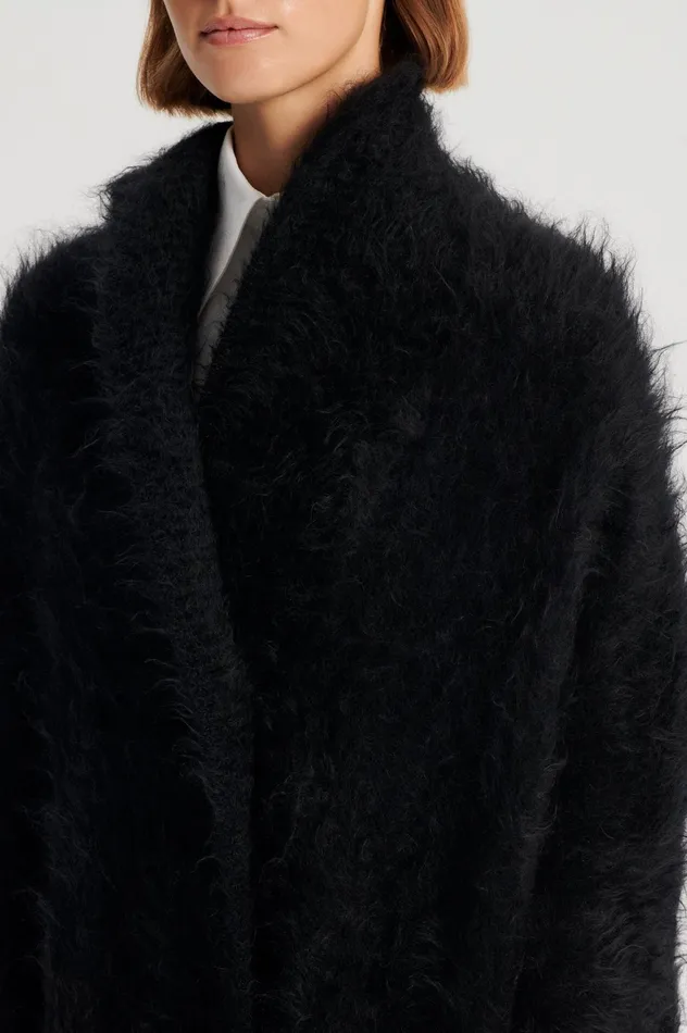Women Scanlan Theodore BRUSHED MOHAIR CARDIGAN 3 BLACK Jackets Women Scanlan Theodore BRUSHED MOHAIR CARDIGAN 3 BLACK Jackets