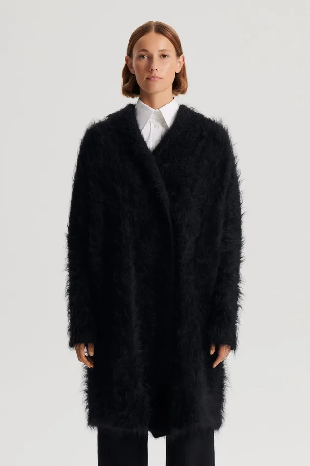 Women Scanlan Theodore BRUSHED MOHAIR CARDIGAN 3 BLACK Jackets Women Scanlan Theodore BRUSHED MOHAIR CARDIGAN 3 BLACK Jackets