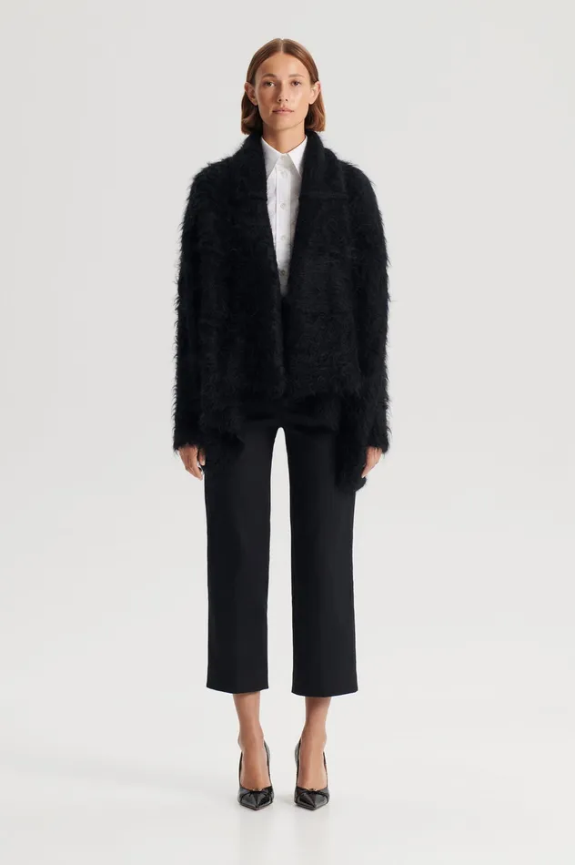 Women Scanlan Theodore BRUSHED MOHAIR CARDIGAN 3 BLACK Jackets Women Scanlan Theodore BRUSHED MOHAIR CARDIGAN 3 BLACK Jackets