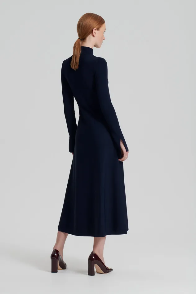 Women Scanlan Theodore CREPE KNIT BUTTON POLO DRESS NAVY Knitwear Women Scanlan Theodore CREPE KNIT BUTTON POLO DRESS NAVY Knitwear
