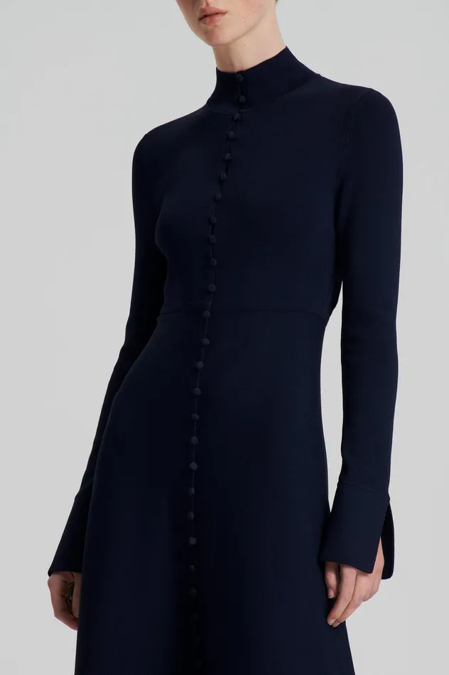 Women Scanlan Theodore CREPE KNIT BUTTON POLO DRESS NAVY Knitwear Women Scanlan Theodore CREPE KNIT BUTTON POLO DRESS NAVY Knitwear