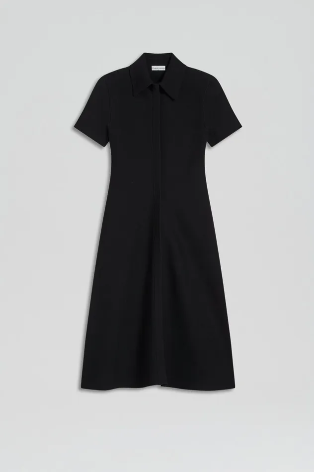 Women Scanlan Theodore CREPE KNIT ZIP DRESS BLACK Dresses
