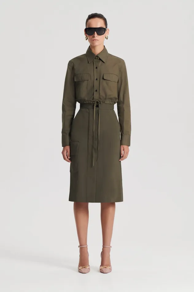 Women Scanlan Theodore CROP CARGO SHIRT JUNGLE Shirts