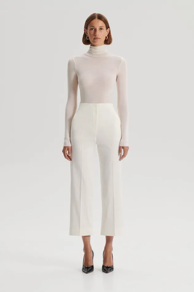 Women Scanlan Theodore SATEEN CROPPED WIDE LEG TROUSER BIANCO Trousers