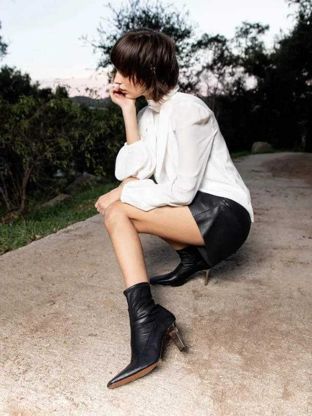 Women SHARON Stretch Black Clergerie Ankle Boots