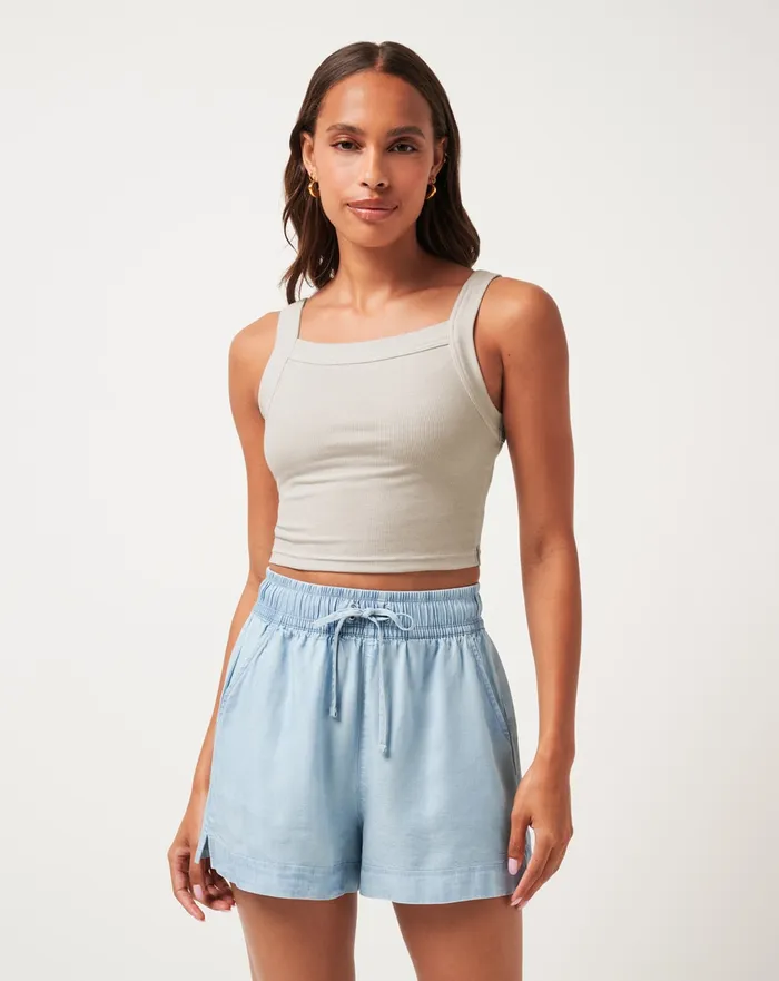 Women Shirts and Tops TravisMathew CLOUD RIB PINOT TANK Heather Oatmeal