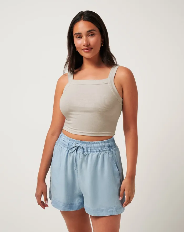 Women Shirts and Tops TravisMathew CLOUD RIB PINOT TANK Heather Oatmeal