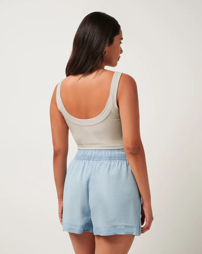 Women Shirts and Tops TravisMathew CLOUD RIB PINOT TANK Heather Oatmeal