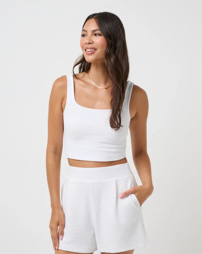 Women Shirts and Tops TravisMathew COASTAL RIB YACHT ME TANK White