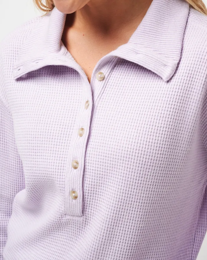 Women Shirts and Tops TravisMathew LONG WEEKEND HENLEY Heather Iris