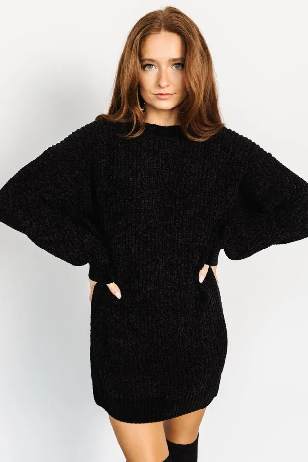 Women Short Dresses Baltic Born Christa Sweater Dress Black Women Short Dresses Baltic Born Christa Sweater Dress Black
