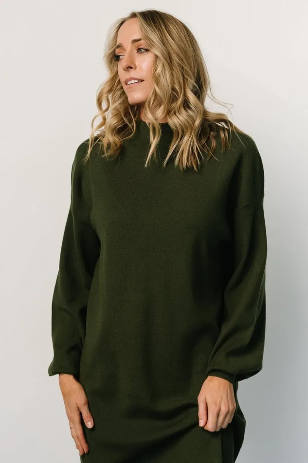 Women Short Dresses Baltic Born Jennings Sweater Dress Deep Olive Women Short Dresses Baltic Born Jennings Sweater Dress Deep Olive