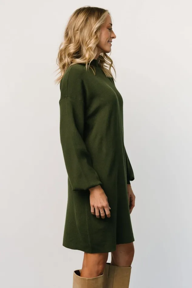Women Short Dresses Baltic Born Jennings Sweater Dress Deep Olive Women Short Dresses Baltic Born Jennings Sweater Dress Deep Olive