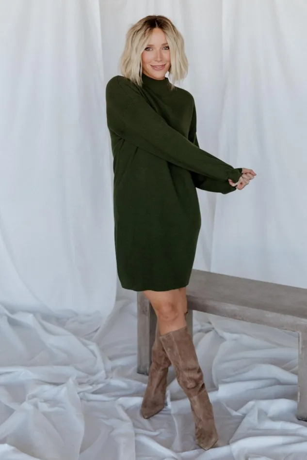 Women Short Dresses Baltic Born Jennings Sweater Dress Deep Olive Women Short Dresses Baltic Born Jennings Sweater Dress Deep Olive