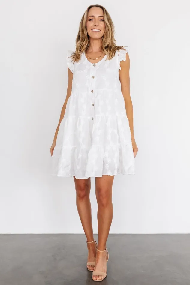 Women Short Dresses Baltic Born Kayla Button Up Short Dress Off White