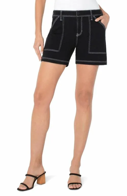Women Shorts Liverpool Los Angeles Utility Short With Contrast Stitch City Black Women Shorts Liverpool Los Angeles Utility Short With Contrast Stitch City Black