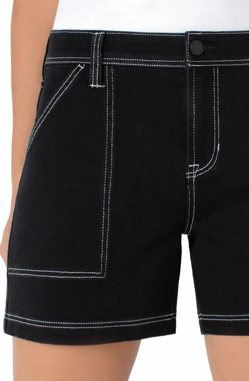 Women Shorts Liverpool Los Angeles Utility Short With Contrast Stitch City Black