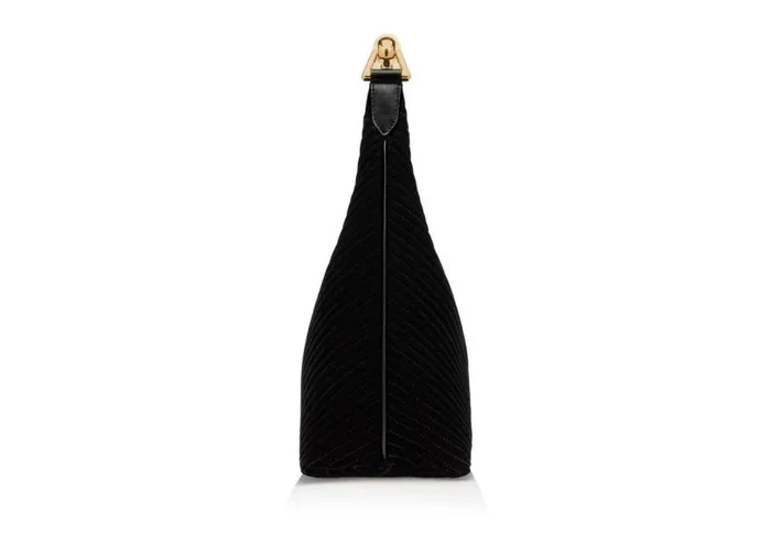 Women Shoulder Bags Tom Ford Quilted Velvet Bianca Small Hobo Black Women Shoulder Bags Tom Ford Quilted Velvet Bianca Small Hobo Black