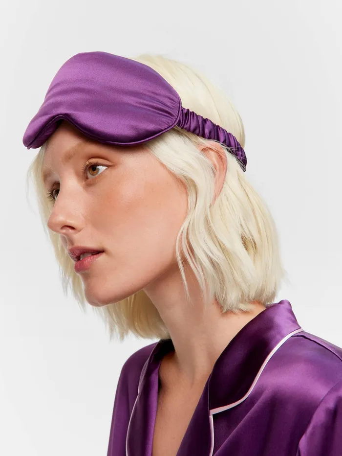Women Silk Plum Contour Eye Mask Plum Peter Alexander Silk
