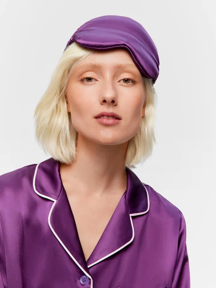 Women Silk Plum Contour Eye Mask Plum Peter Alexander Silk