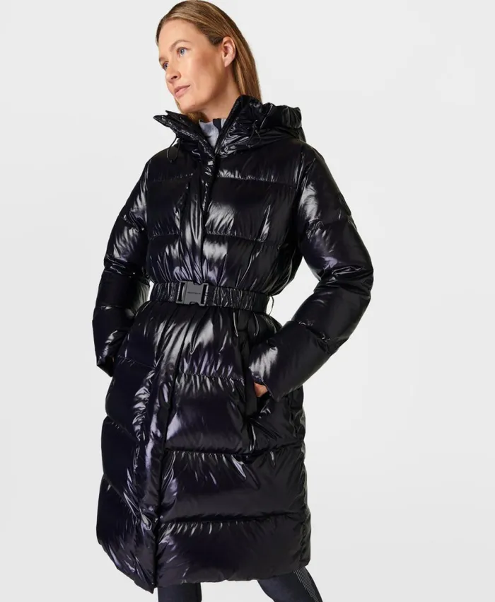 Women Sirocco Nimbus Shine Parka Black Sweaty Betty Coats and Jackets