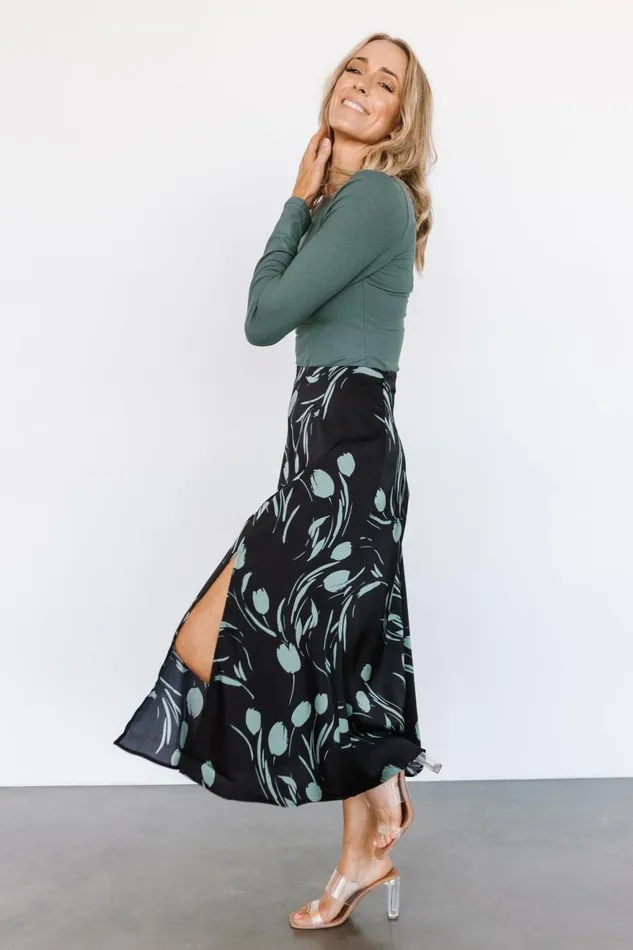 Women Skirts Baltic Born Tallyn Midi Skirt Black Green