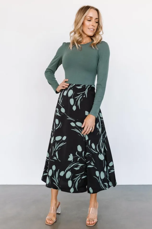 Women Skirts Baltic Born Tallyn Midi Skirt Black Green